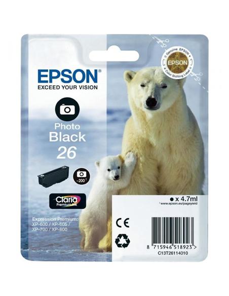 CARTUCHO EPSON 26 XP600/605/700/800 NEGRO PHOTO