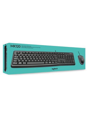 TECLADO Y RATON LOGITECH MK120 CABLE USB NEGRO