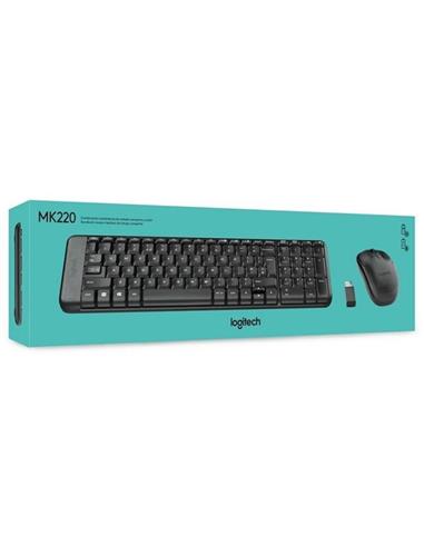 TECLADO Y RATON LOGITECH MK220 SIN CABLE USB NEGRO