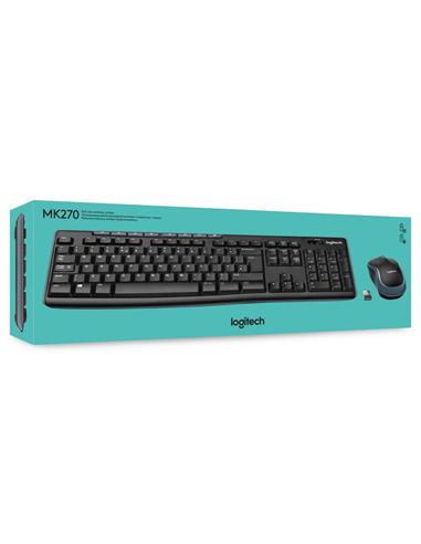 TECLADO Y RATON LOGITECH MK270 SIN CABLE USB NEGRO