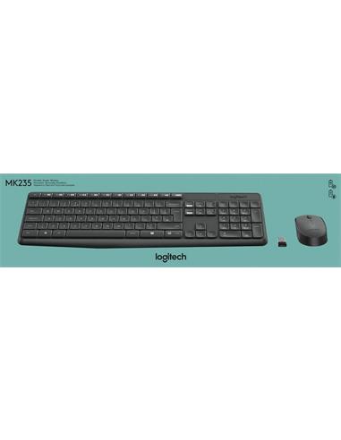 TECLADO Y RATON LOGITECH MK235 SIN CABLE USB NEGRO