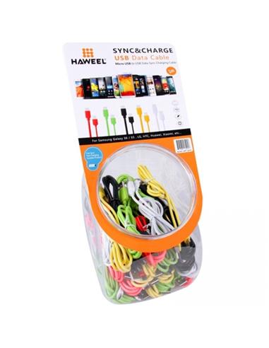 CABLE HAWEEL USB-M A MICRO USB-M COLOR (HPT-1070)