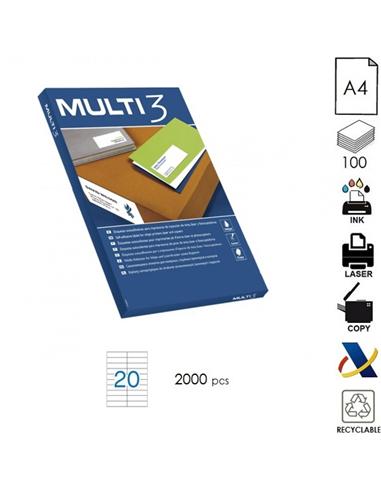 ETIQUETA MULTI3 ILC A4 105x29mm 100H BLANCO