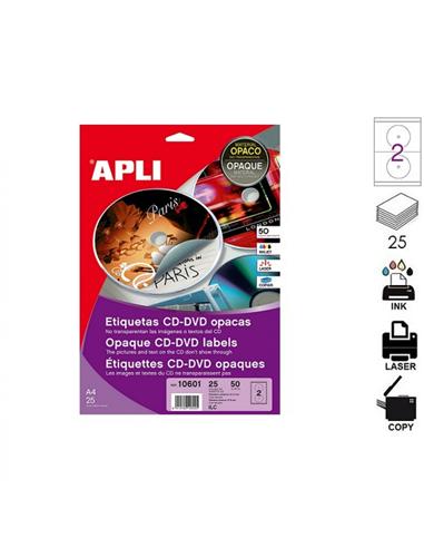 ETIQUETA APLI MULTIMEDIA CD/DVD ILC OPACAS 117mm