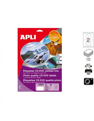 ETIQUETA APLI MULTIMEDIA CD/DVD INK FOTO 117mm