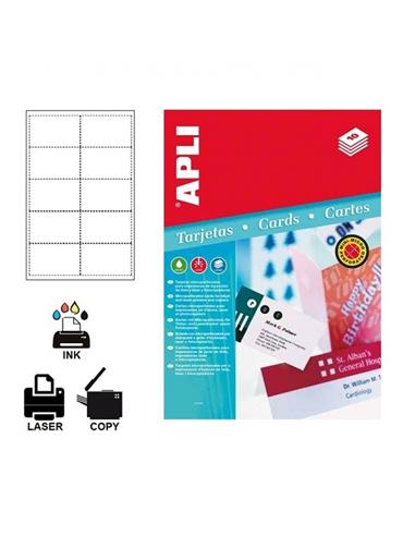 TARJETA VISITA APLI ILC A4 90x50,8mm 200GR 10H BCO