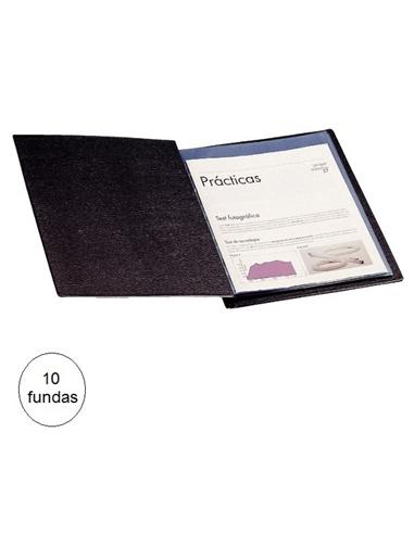CARPETA CON FUNDAS GEMO TAPA DURA 10F T.F. NEGRO