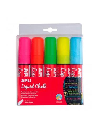 ROTULADOR APLI PIZARRA TIZA LIQUIDA 5 COLORES PASTEL