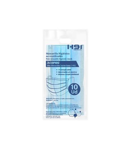 MASCARILLA HIGIENICA 3 CAPAS AZUL 10uds H91