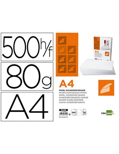 PAPEL MULTIFUNCION A4 MICROPERFORADO LIDERPAPEL 80GR 500H