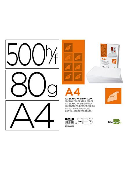 PAPEL MULTIFUNCION A4 MICROPERFORADO LIDERPAPEL 80GR 500H