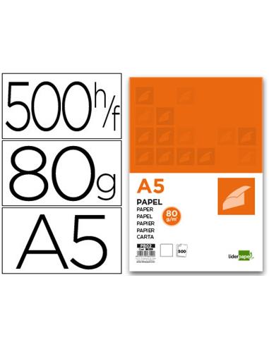 PAPEL MULTIFUNCION A5 LIDERPAPEL 80GR 500H
