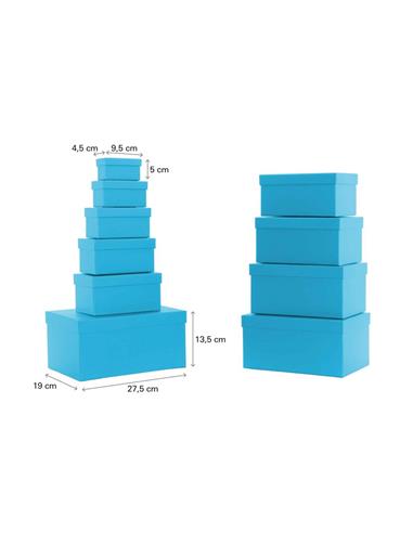 SET 10 CAJAS DE REGALO DIBUJO AZUL TURQUESA (PEQUEÑA)