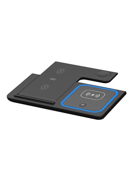 CARGADOR XO BASE TRIPLE WX023 INALAMBRICA 15W NEGRO