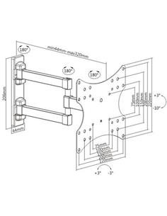 SOPORTE CROMAD PARED TV-MONITOR 23"-42" NEGRO 2