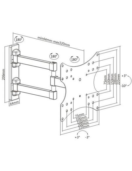 SOPORTE CROMAD PARED TV-MONITOR 23"-42" NEGRO
