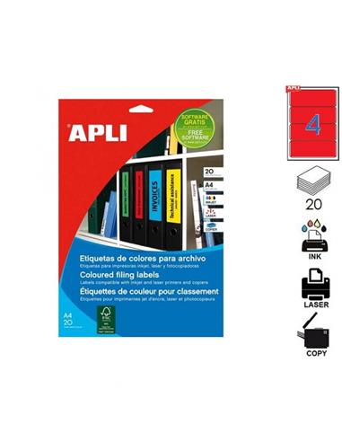 ETIQUETA APLI ARCHIVO ILC 190x61mm 20H ROJO