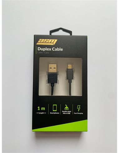 CABLE OME USB-A A MICRO USB DUPLEX 1m NEGRO
