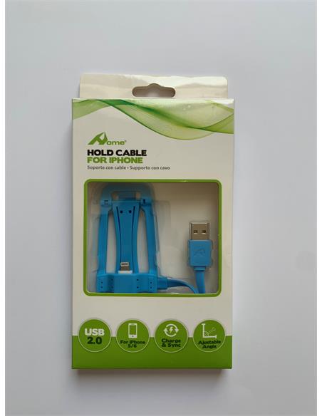 CABLE OME MICRO USB 2.0. CON SOPORTE BLANCO 1m