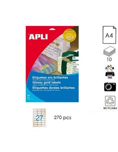 ETIQUETA APLI INK A4 63,5x29,6mm 10H ORO