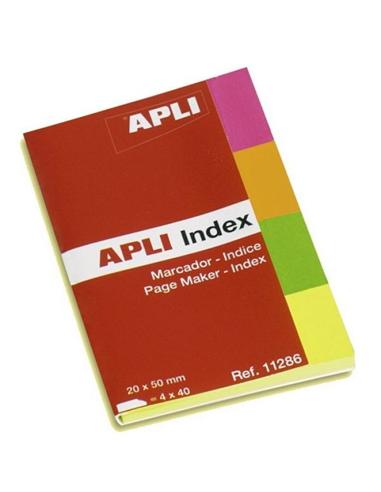 PUNTOS DE PAGINA APLI 20x50mm 160pcs.4 COLOR.FLUO
