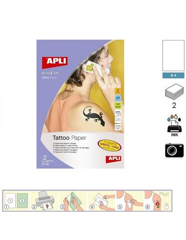 PAPEL TATUAJES APLI INK A4 2H