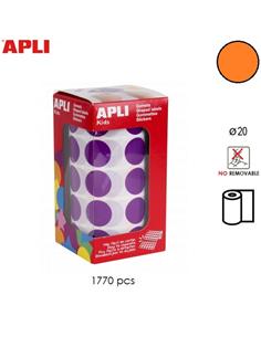 GOMETS ADHESIVO APLI CIRCULO 20mm NARANJA