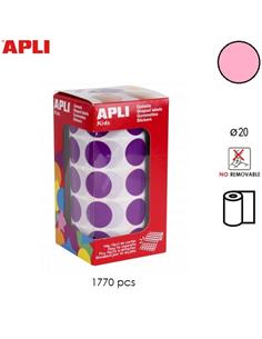 GOMETS ADHESIVO APLI CIRCULO 20mm ROSA