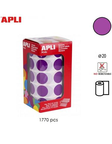 GOMETS ADHESIVO APLI CIRCULO 20mm LILA