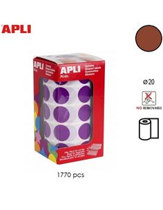 GOMETS ADHESIVO APLI CIRCULO 20mm MARRON