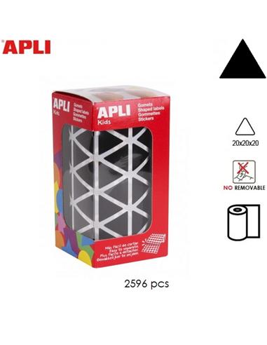 GOMETS ADHESIVO APLI TRIANGULO 20mm NEGRO