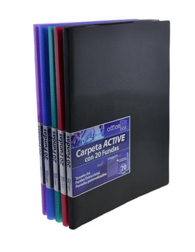 CARPETA CON FUNDAS OFFICE-BOX 20F A4 COLORES