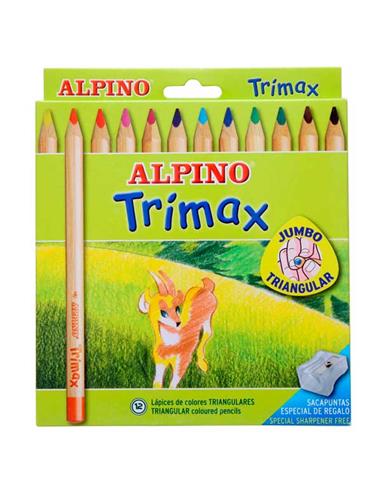 LAPIZ ALPINO 12 COLORES TRIMAX T.LARGO