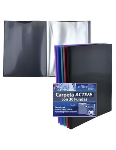 CARPETA CON FUNDAS OFFICE-BOX 30F A4 COLORES