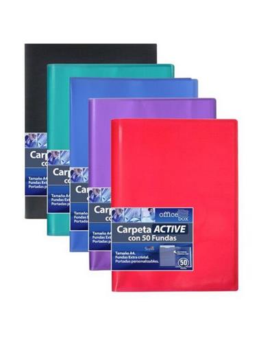 CARPETA CON FUNDAS OFFICE-BOX 50F A4 COLORES