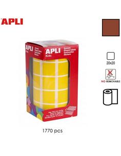 GOMETS ADHESIVO APLI CUADRADO 20x20mm MARRON