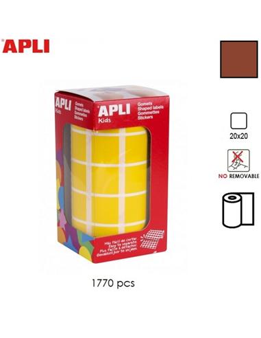 GOMETS ADHESIVO APLI CUADRADO 20x20mm MARRON