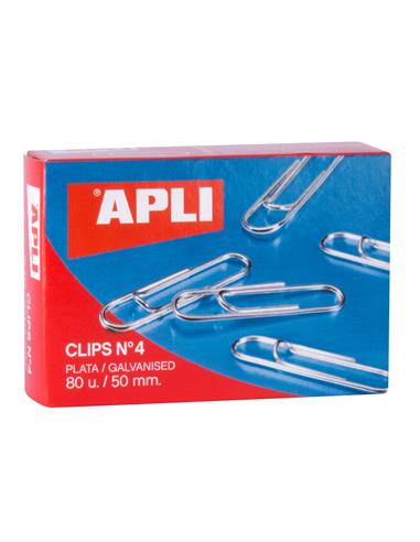 CLIPS NIQUELADO APLI Nº4 50 MM 100 UDS