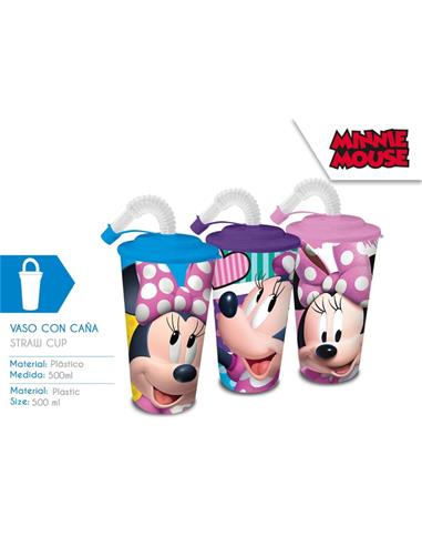VASO DE CAÑA PLASTICO MINNIE SURTIDOS