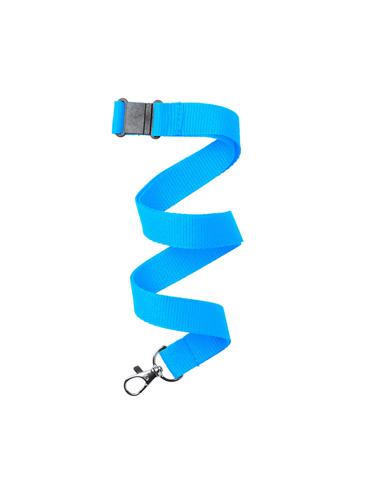 LANYARD CON BROCHE SEGURIDAD 2CM AZUL CLARO
