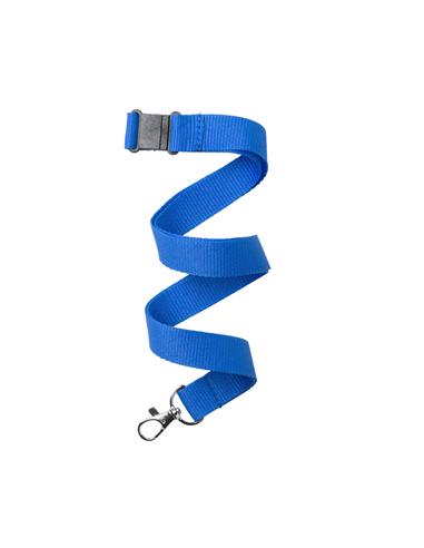 LANYARD CON BROCHE SEGURIDAD 2CM AZUL