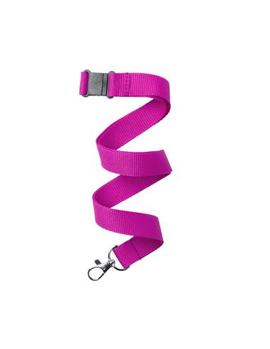 LANYARD CON BROCHE SEGURIDAD 2CM FUCSIA
