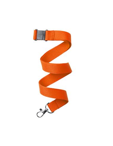 LANYARD CON BROCHE SEGURIDAD 2CM NARANJA