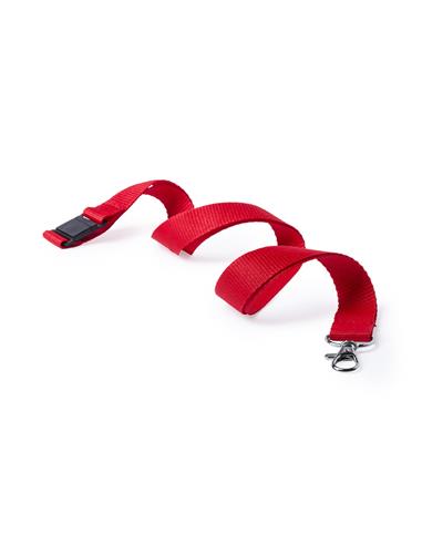 LANYARD CON BROCHE SEGURIDAD 2CM ROJO
