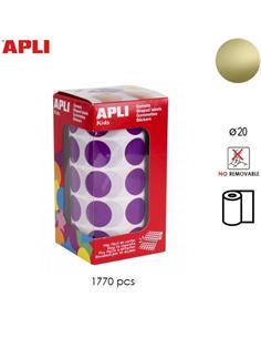 GOMETS ADHESIVO APLI CIRCULO 20mm ORO