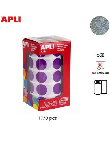 GOMETS ADHESIVO APLI CIRCULO 20mm HOLOGRAFICO