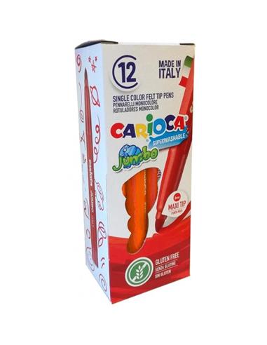 ROTULADOR CARIOCA JUMBO BOTE 12ud NARANJA