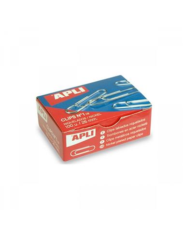 CLIPS NIQUELADO APLI Nº1 26 MM 100 UDS