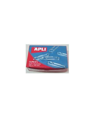 CLIPS NIQUELADO APLI Nº3 40 MM 100 UDS