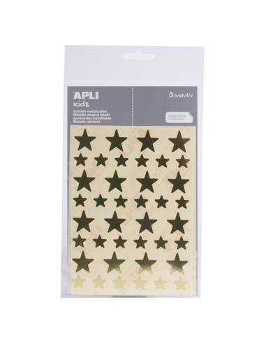 GOMETS ADHESIVO APLI ESTRELLA 12,5-19,5mm ORO